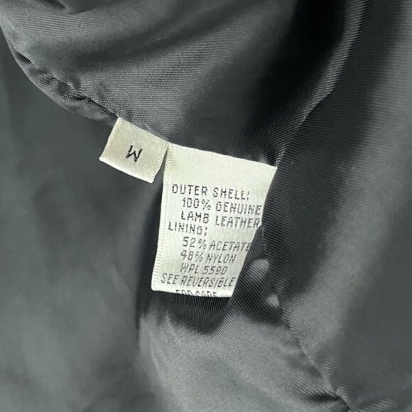 Calvin Klein | Vintage 90’s Y2K Black Leather Jacket Peacoat Coat - Picture 3 of 5